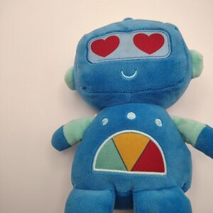 2021 Animal Adventure Blue Robot 9" Plush Stuffed Animal Red Hearts